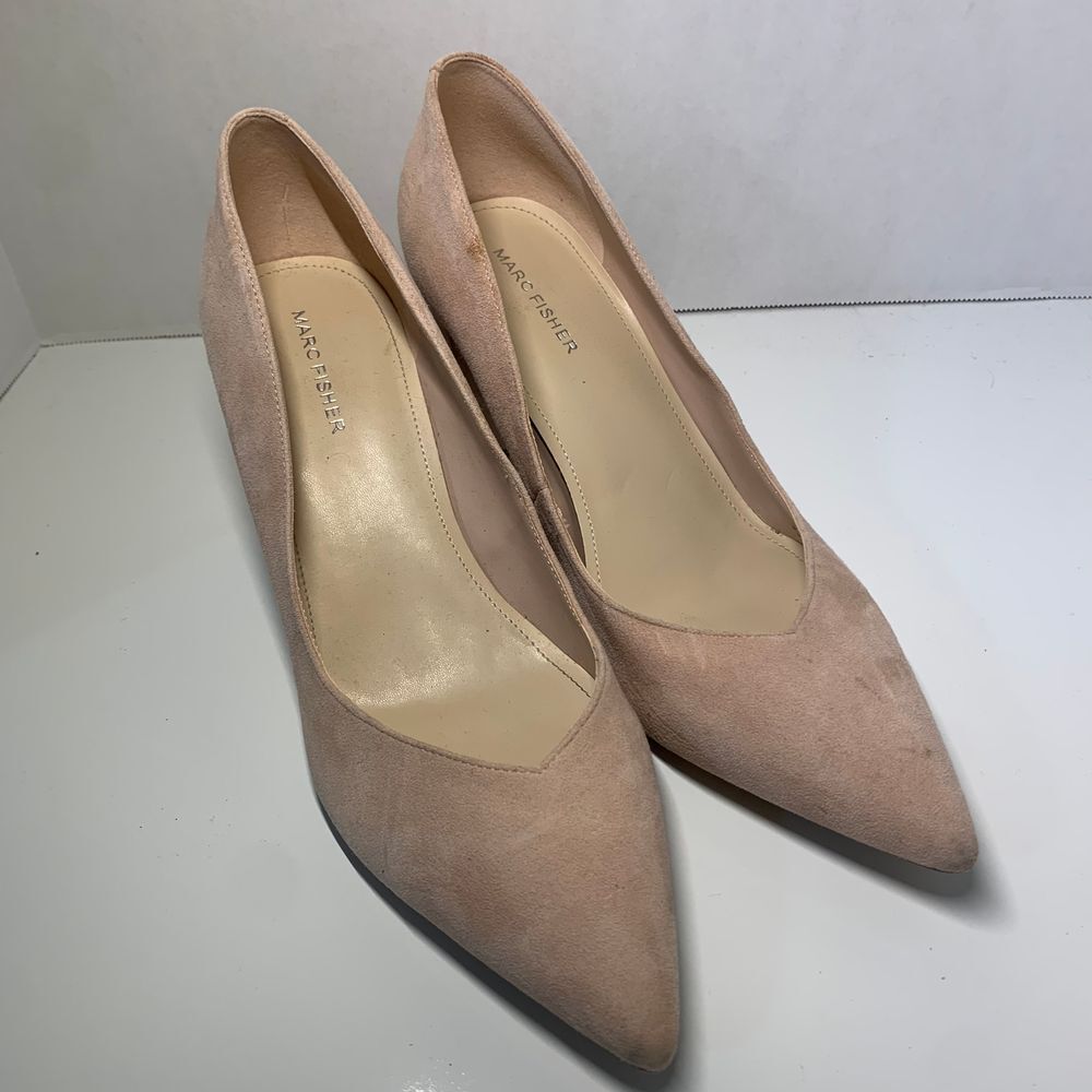 Marc Fisher Blush Suede Block Heel Pumps Size 10
